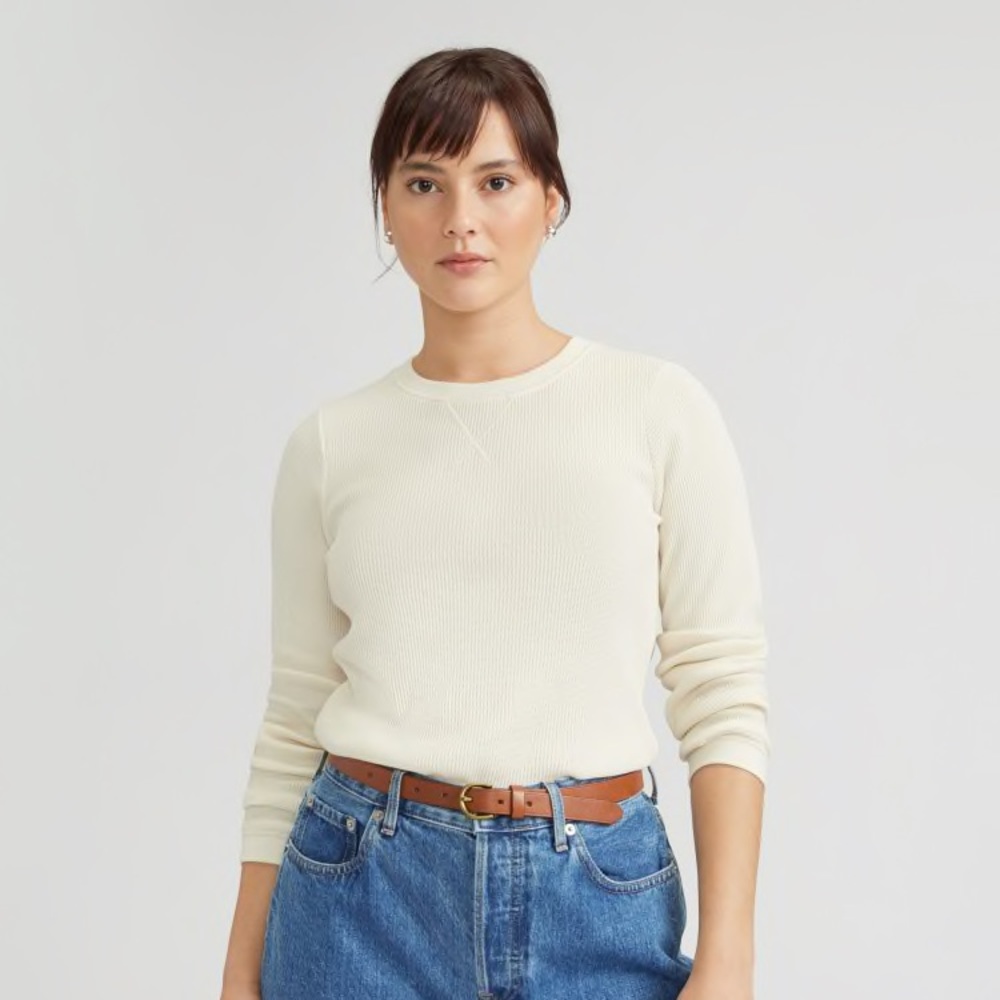 Everlane organic cotton waffle tee, small